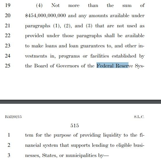 A Quarter of the 2 Trillion Dollar "Stimulus" Bill is Devoted to a Useless Accounting Gimmick